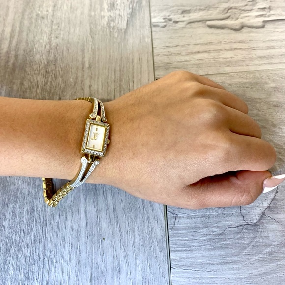 Elgin Austrian Crystal Accented Half-Bangle Watch - Picture 9 of 10